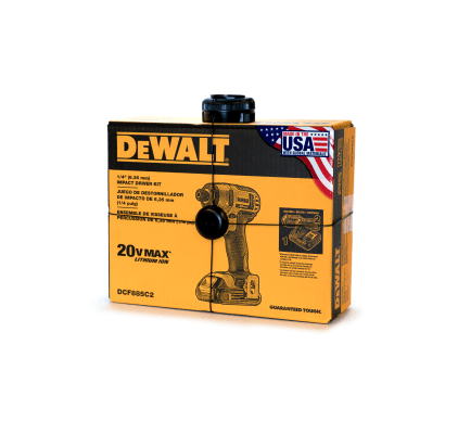 InVue 固定 DeWalt 电钻的包装纸