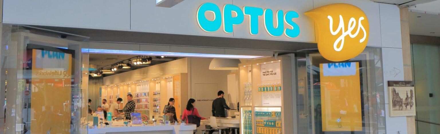 Optus 商店内部