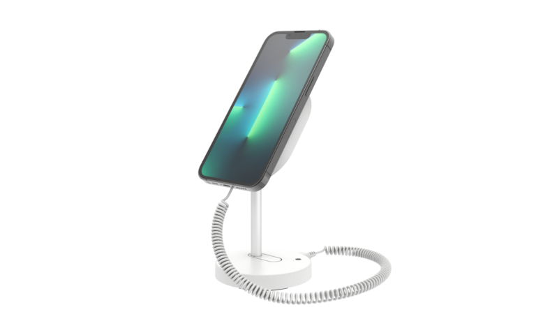 用于带电话的手持设备的白色MagStand